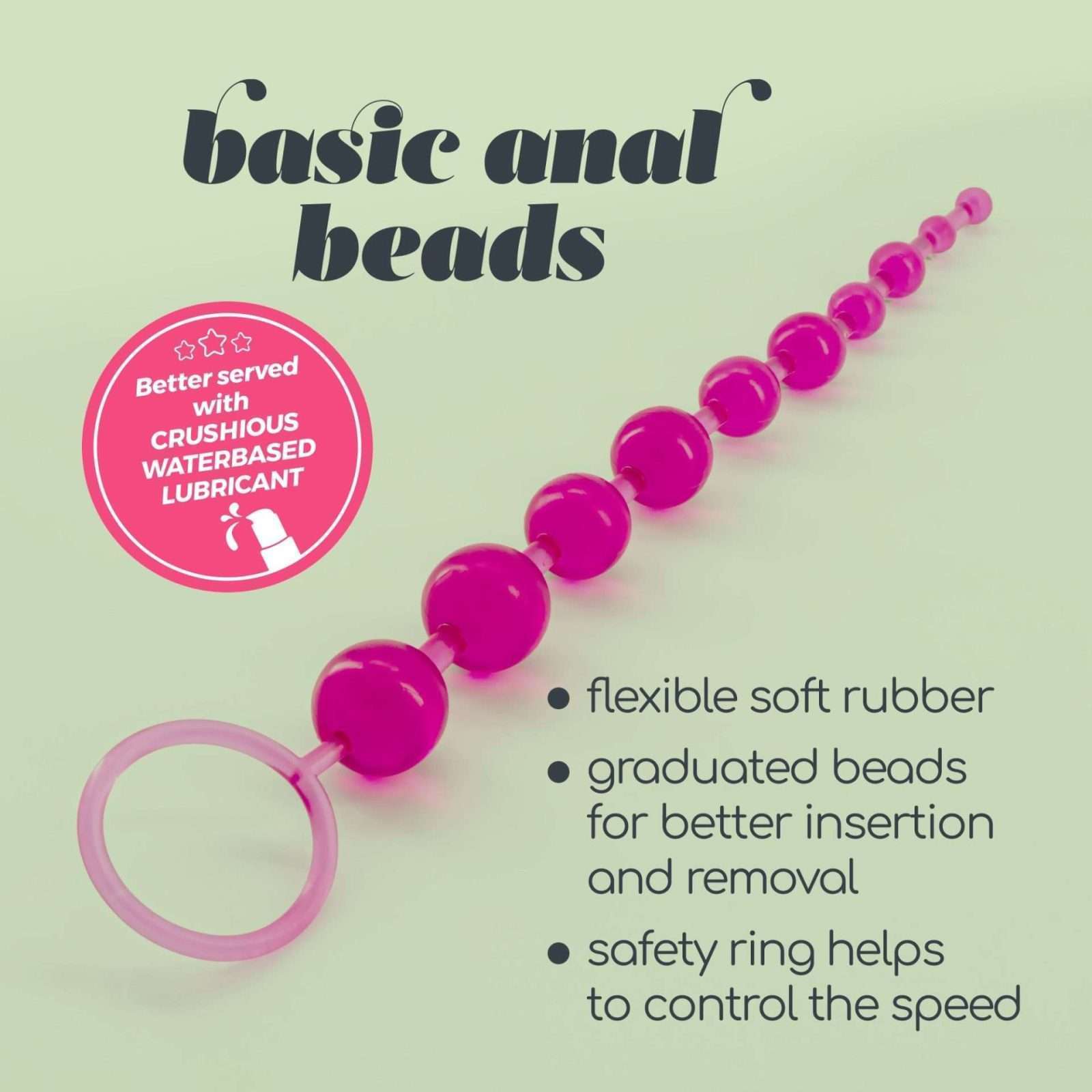 10 Bead Anal Chain Crushious Pink