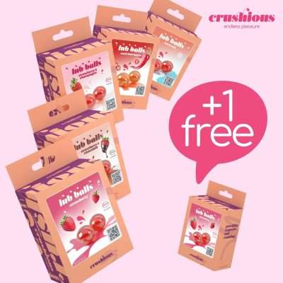 5   1 ASSORTED LUB BALLS CRUSHIOUS WITH FREE STRAWBERRY FLAVOURED PACKAGE