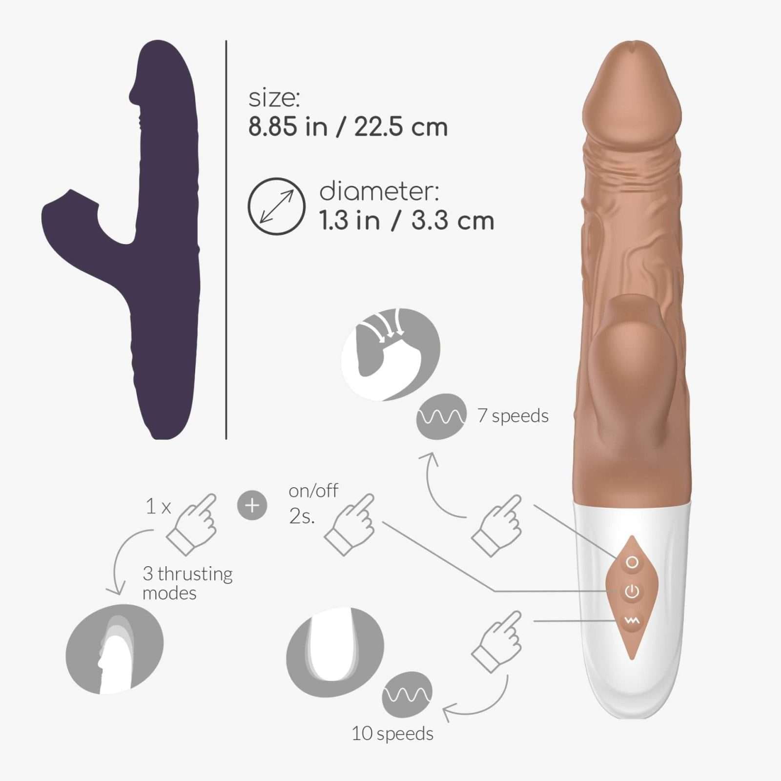 Crushious Thrusting Realistic Vibrator El Matador