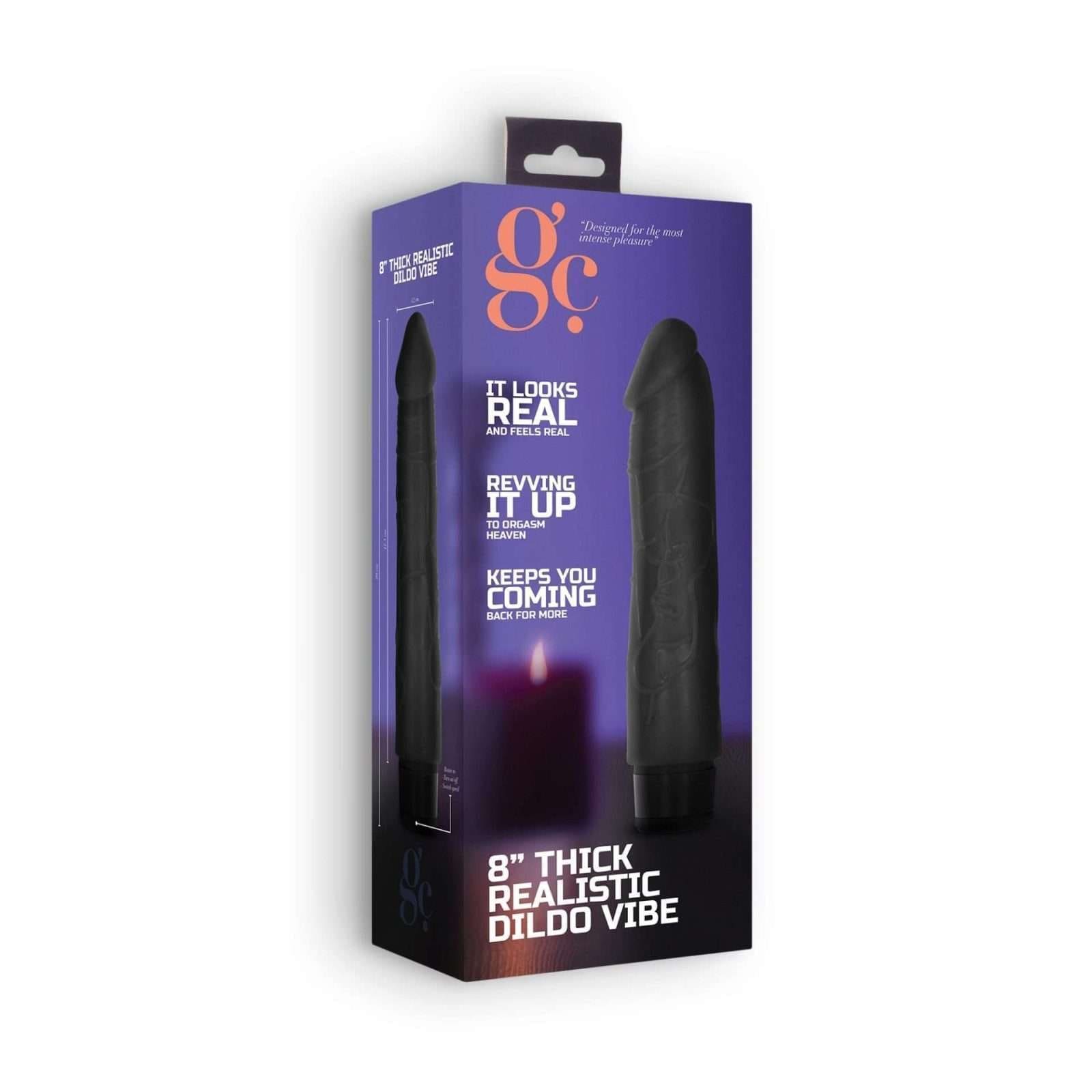 Gc 8' Thick Realistic Dildo Vibe Black