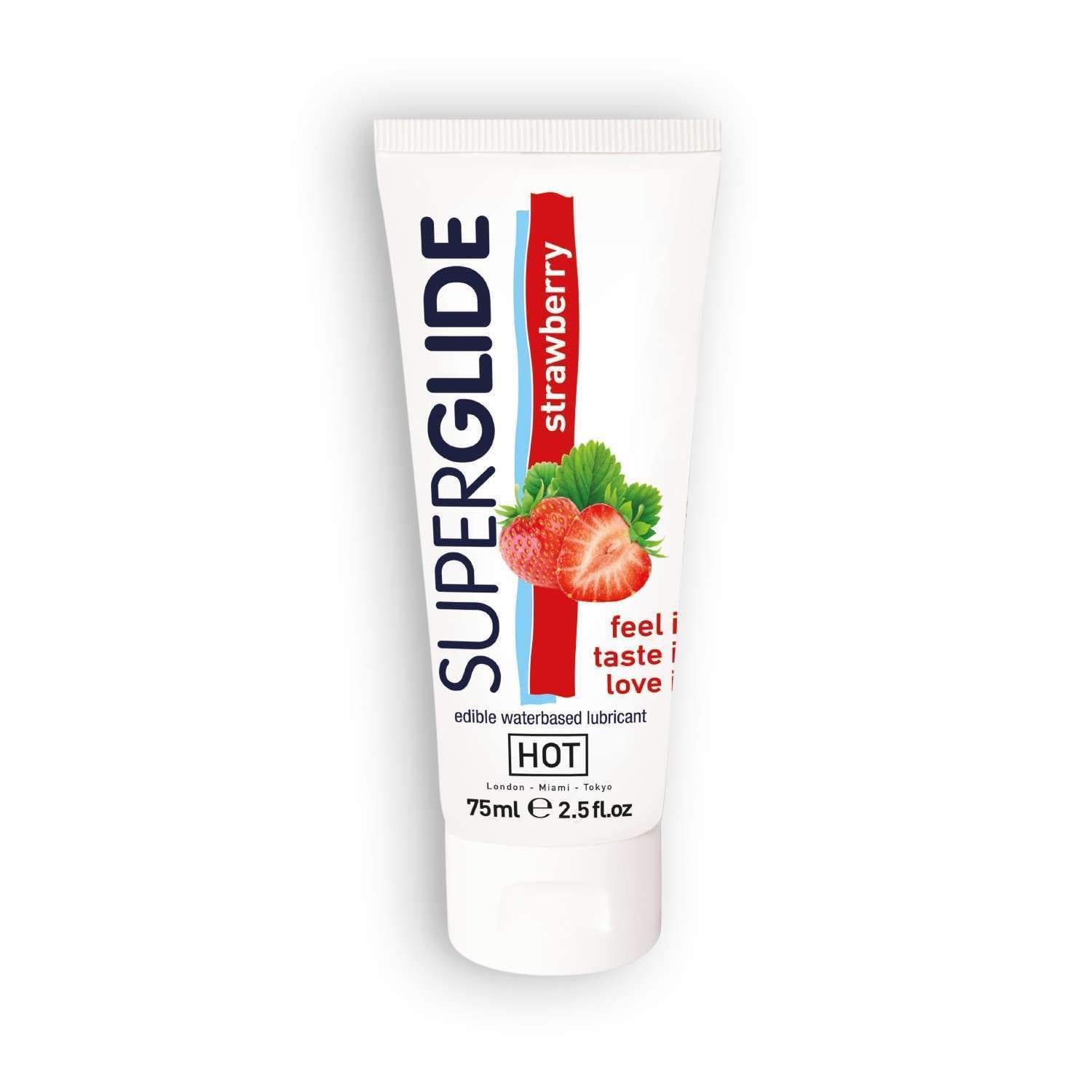 HOT    SUPERGLIDE EDIBLE LUBRICANT STRAWBERRY 75ML