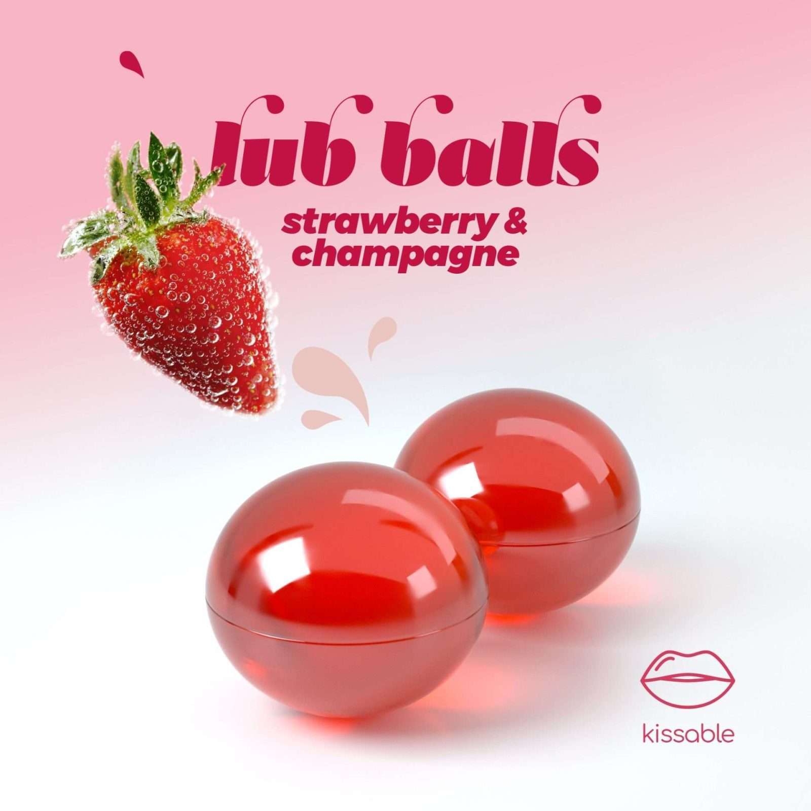 LUB BALLS STRAWBERRY   CHAMPAGNE FLAVOURED LUBRICATING BALLS CRUSHIOUS