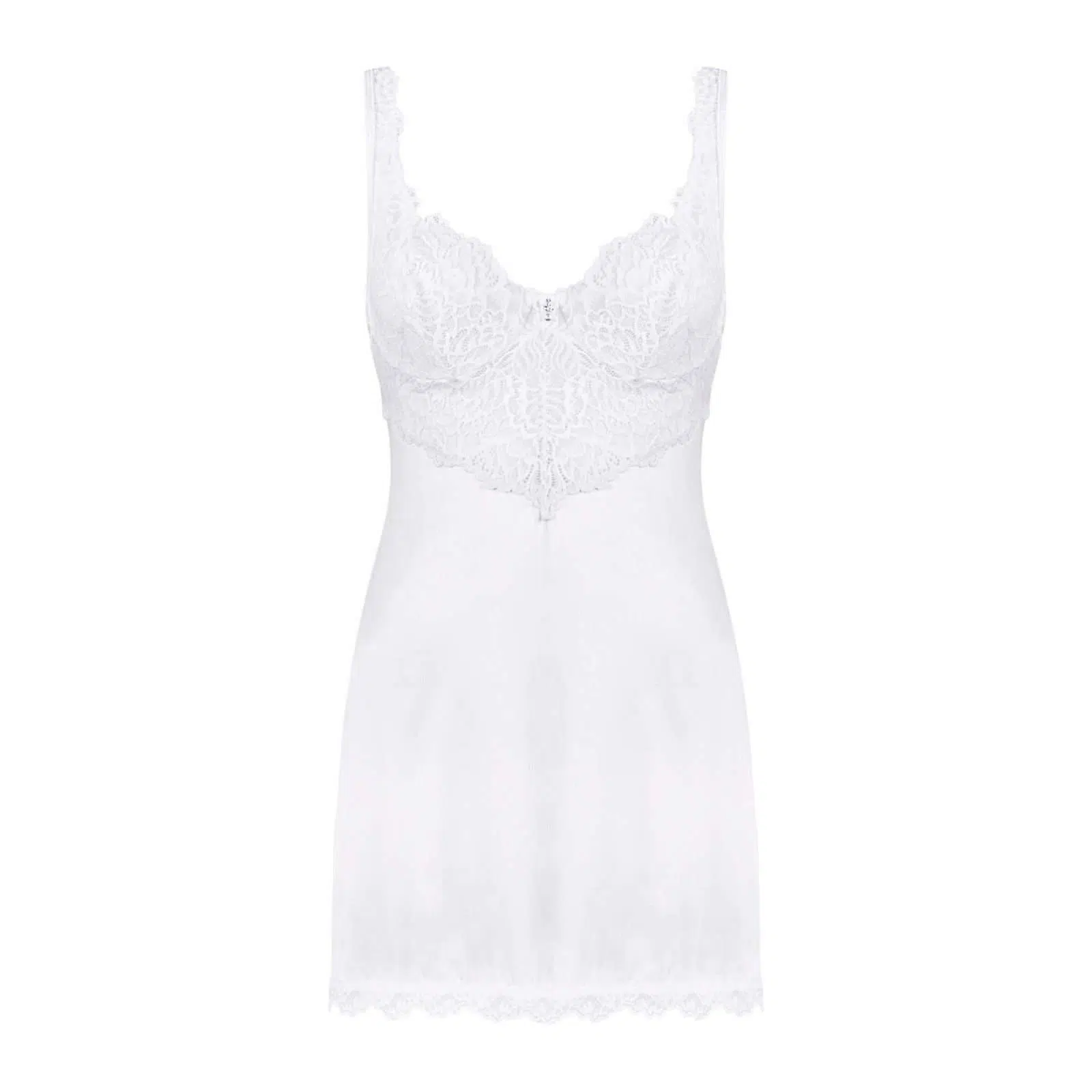 Obsessive Amor Blanco Chemise And Thong White