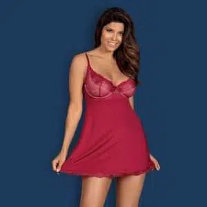 OBSESSIVE ROSALYNE BABYDOLL AND THONG RED