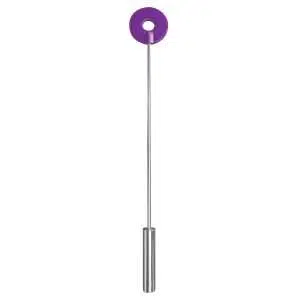 OUCH  LEATHER CIRCLE TIPPED METAL CROP PURPLE