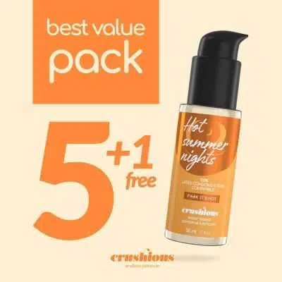 PACK OF 5 CRUSHIOUS WARMING EFFECT LUBRICANTS 50 ML   1 FREE