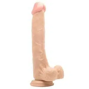 REALROCK 10    REALISTIC DILDO WITH TESTICLES WHITE