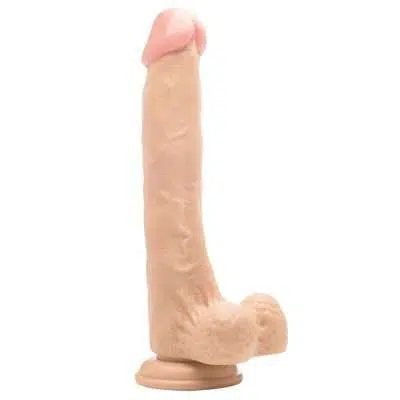 REALROCK 10    REALISTIC DILDO WITH TESTICLES WHITE