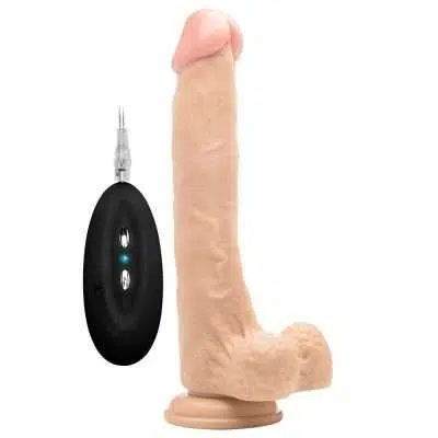 REALROCK 10    REALISTIC VIBRATOR WITH TESTICLES WHITE