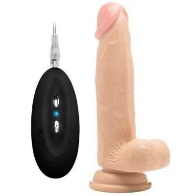 REALROCK 8    REALISTIC VIBRATOR WITH TESTICLES WHITE
