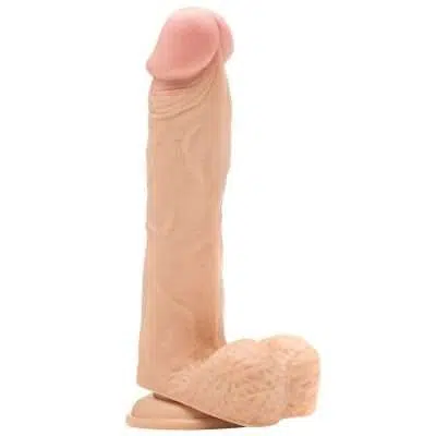 REALROCK 9    REALISTIC DILDO WITH TESTICLES WHITE