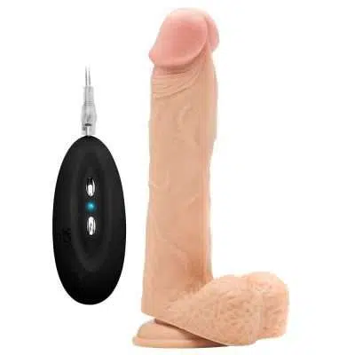 REALROCK 9    REALISTIC VIBRATOR WITH TESTICLES WHITE